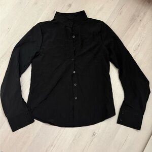Black Men’s Button-Up Shirt - Classic Collar